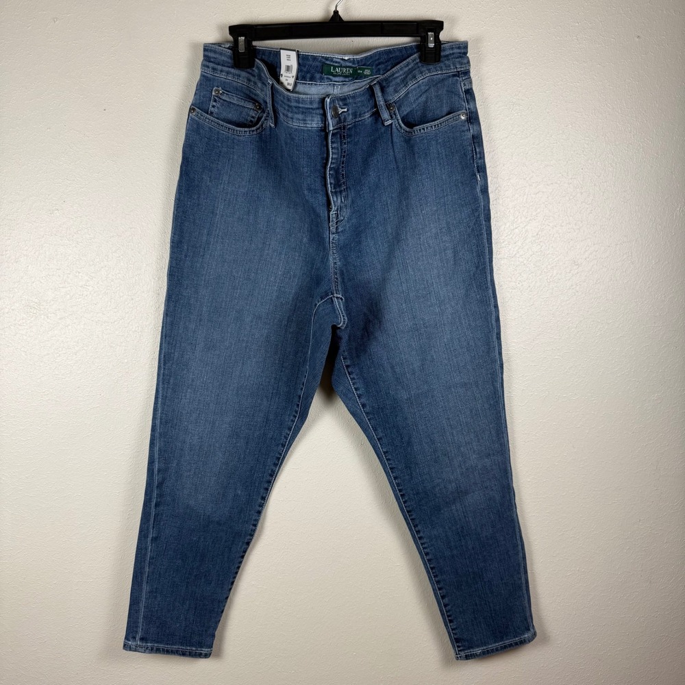 Lauren Ralph Lauren Seaside‎ WA Blue Skinny Jeans High Rise Plus Size 16W NEW